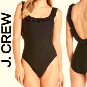 J. Crew Ruffle Scoop Back Swimsuit